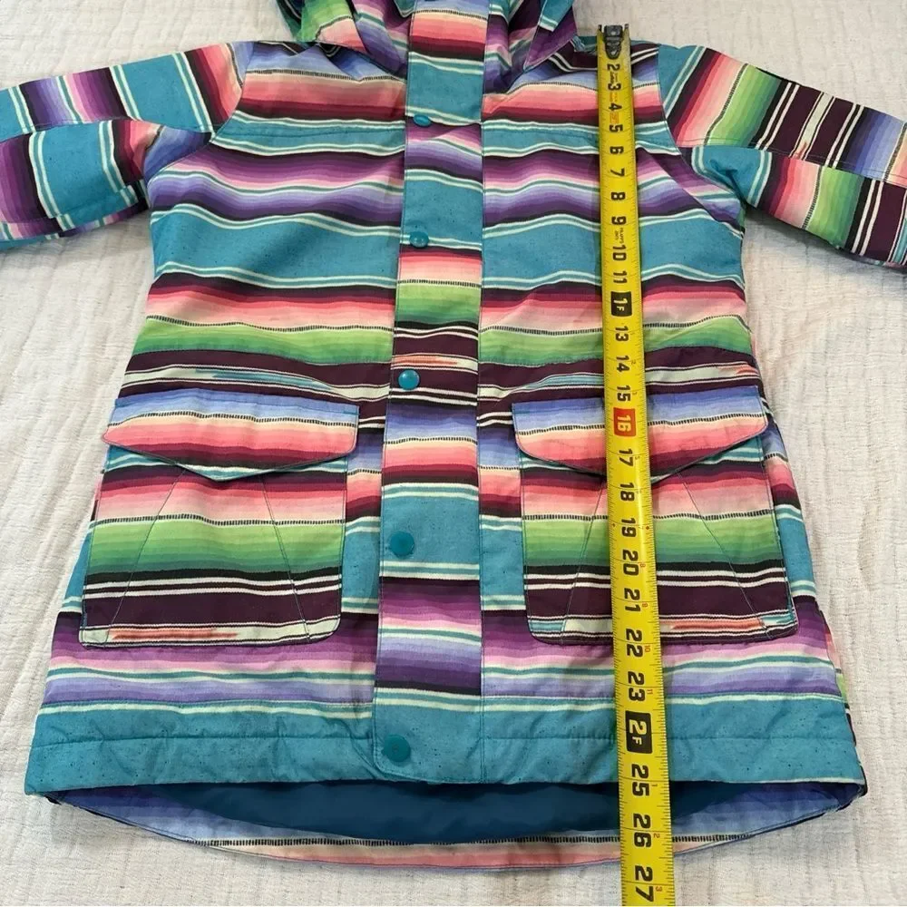 Burton Elstar Dry Ride Girl’s Medium Color Block Ski Snowboard Jacket Rainbow